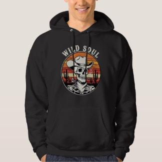 Vintage Wild Soul Skeleton Cowboy | Gothic Western Hoodie