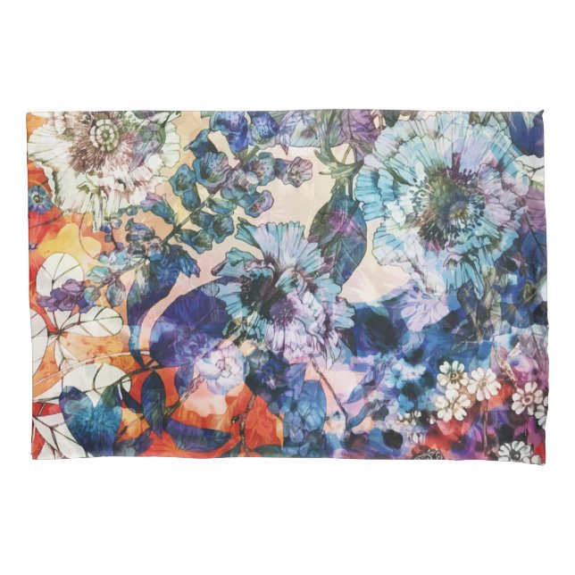 Vintage Wild Spring Botanical Floral Bloom Pillowcase (Front)