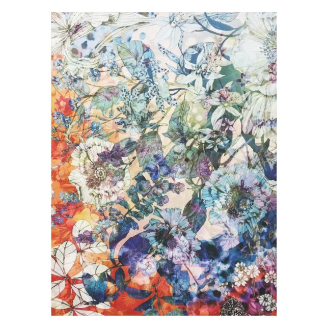 Vintage Wild Spring Botanical Floral Bloom Tablecloth (Front)