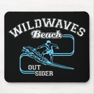 Vintage Wild Waves Beach Outsiders Surf Mouse Mat
