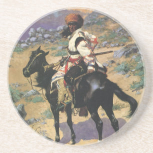 Vintage Wild West, An Indian Trapper by Remington Coaster