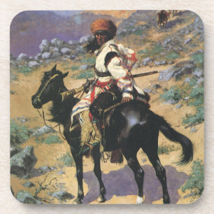 Vintage Wild West, An Indian Trapper by Remington Coaster