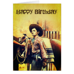 Vintage Wild West Birthday Card