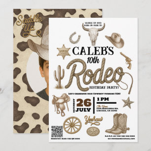 Vintage Wild West Rodeo Western Birthday Party Invitation
