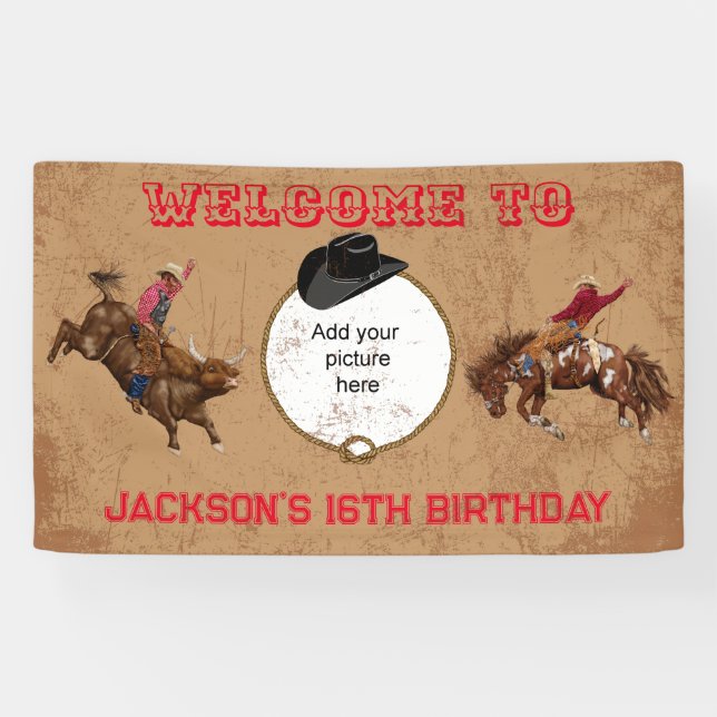Vintage wild western birthday banner (Horizontal)