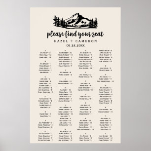 Vintage Wilderness Alphabetical Seating Chart
