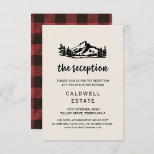 Vintage Wilderness Buffalo Plaid Reception Card