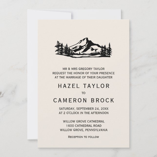 Vintage Wilderness Formal Wedding Invitation (Front)