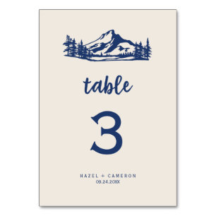 Vintage Wilderness   Navy Table Number