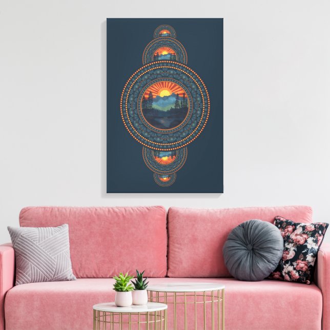Vintage Wilderness Ornamental Mandala Canvas (Insitu(LivingRoom))