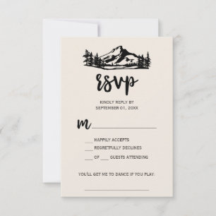 Vintage Wilderness Plaid Song Request RSVP Card