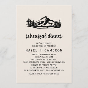 Vintage Wilderness Rehearsal Dinner Invitation