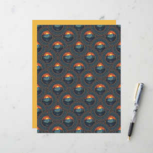 Vintage Wilderness Sunset Mandala Art Deco Fans