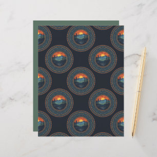 Vintage Wilderness Sunset Polka Dot Mandala