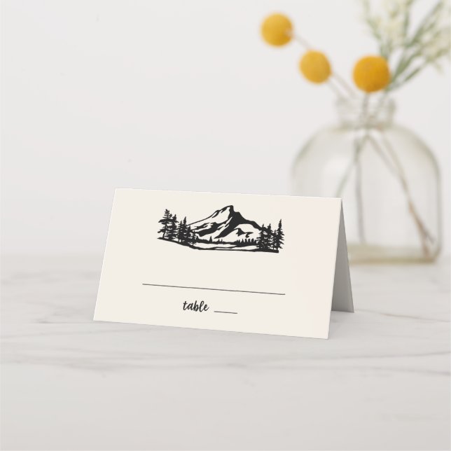 Vintage Wilderness Wedding Place Card (Front)