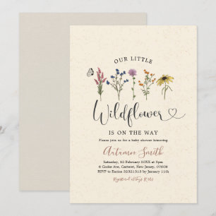 Vintage Wildflower Baby Shower Invitation