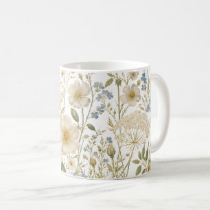 Vintage Wildflower Botanical Pattern Coffee Mug