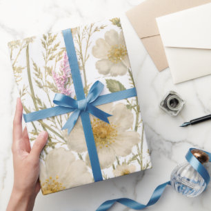 Vintage Wildflower Botanical Pattern Wrapping Paper