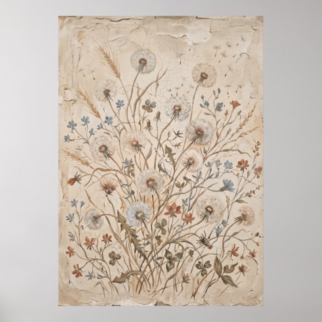 Vintage Wildflower Botanical Poster (Front)