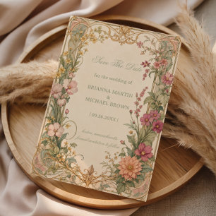Vintage Wildflower Botanical Save The Date