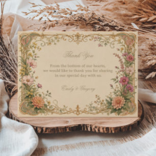 Vintage Wildflower Botanical Thank You Card