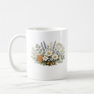 Vintage Wildflower Bouquet Art Print | Botanical F Coffee Mug