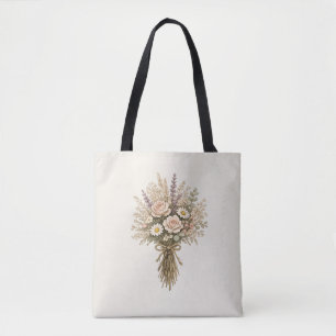 Vintage Wildflower Bouquet Tote Bag
