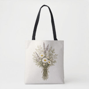 Vintage Wildflower Bouquet Tote Bag