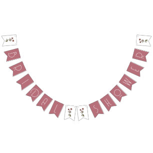 Vintage Wildflower Bridal Shower Decor Rose Gold Bunting