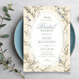 Vintage wildflower cottagecore invitation