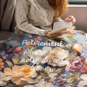 Vintage Wildflower Custom Retirement Gifts for Her Sherpa Blanket