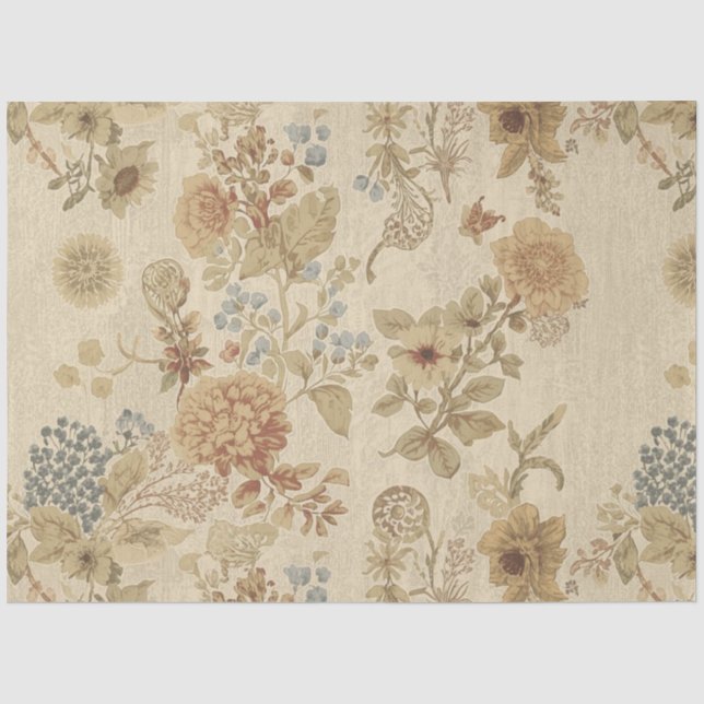 Vintage Wildflower Decoupage Tissue Paper (Front)