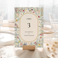Vintage Wildflower Fern Beige Wedding