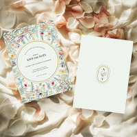 Vintage Wildflower Fern Mint Green Wedding