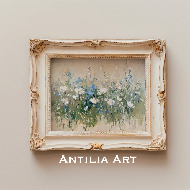 Vintage Wildflower Field Painting Flower Landscape Poster (Creator Uploaded)