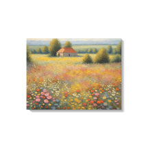 Vintage Wildflower Field Wall Print