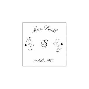 Vintage Wildflower Floral Rubber Stamp