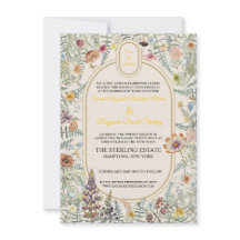Vintage Wildflower Floral Wedding Invitation