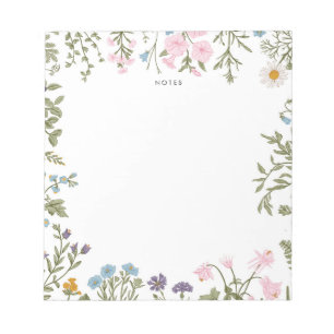 Vintage Wildflower Garden Notepad