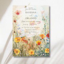 Vintage Wildflower Meadow Fall Wedding
