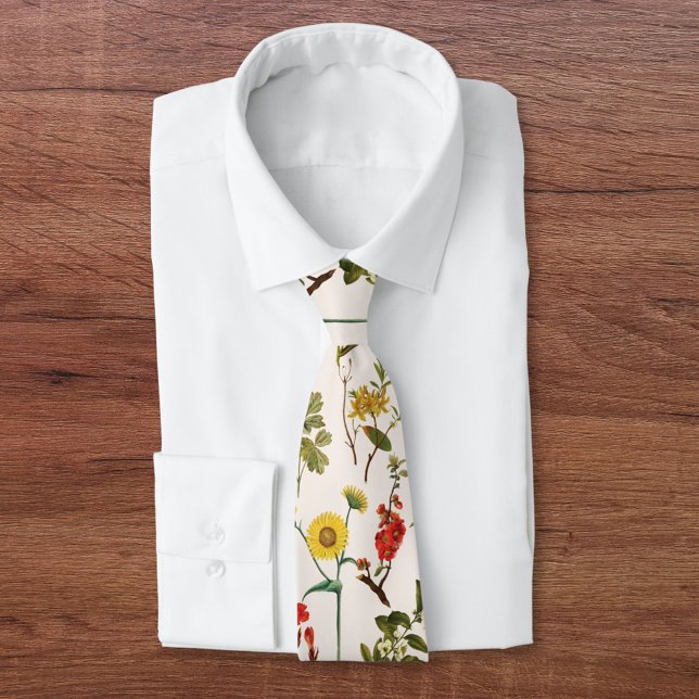 Vintage Wildflower Pattern Tie (Front side)