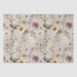 Vintage Wildflower Pattern Tissue Paper