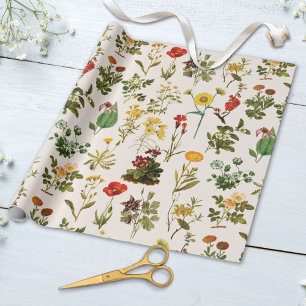 Vintage Wildflower Pattern Wrapping Paper