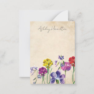 Vintage Wildflower Personalised Stationery Card