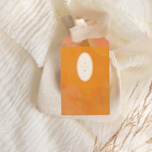 Vintage Wildflower Pink Poppy Wedding Monogram Gift Tags