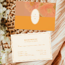 Vintage Wildflower Pink Poppy Wedding RSVP