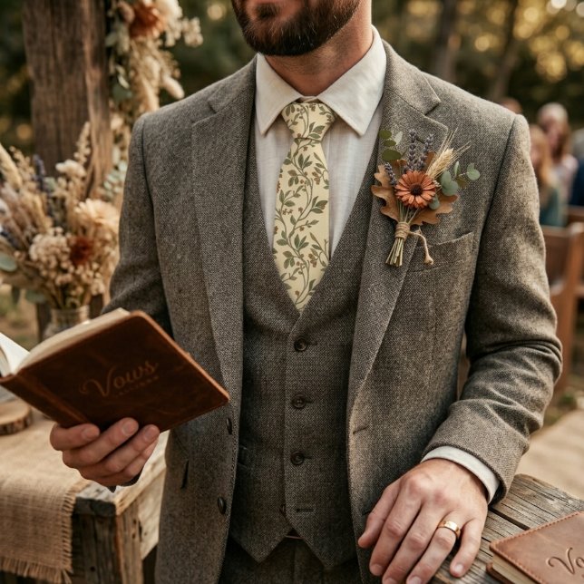 Vintage Wildflower Rustic Vine Pattern  Tie (Creator Uploaded)