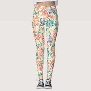 Vintage Wildflower Sketch (11) Leggings