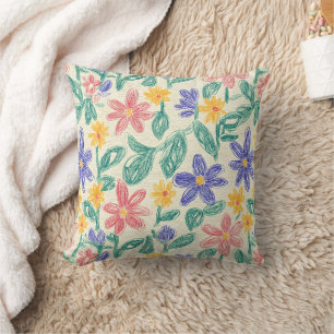 Vintage Wildflower Sketch (1) Cushion