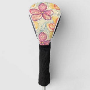 Vintage Wildflower Sketch (4) Golf Head Cover